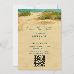 Watercolor Beach Coastal Wedding Destination Save The Date