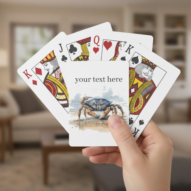 Watercolor Beach Crab, custom Poker Cards (Creator Uploaded)