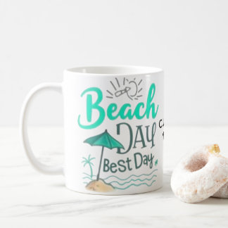 Watercolor Beach Day Best Day Mug