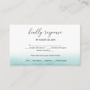 Watercolor Beach Destination Wedding RSVP Enclosure Card