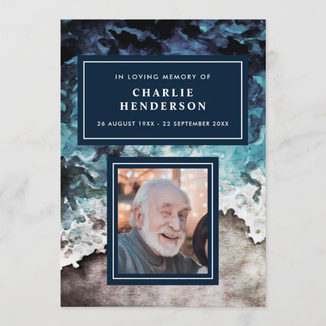 Watercolor Beach In Loving Memory Funeral/Memorial Program Zazzle