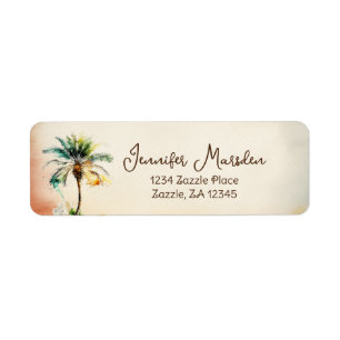 Watercolor Beach Label