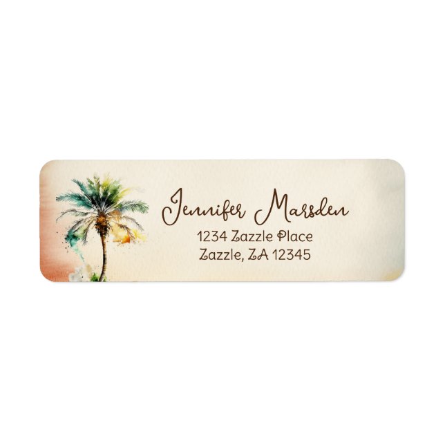Watercolor Beach Label (Front)