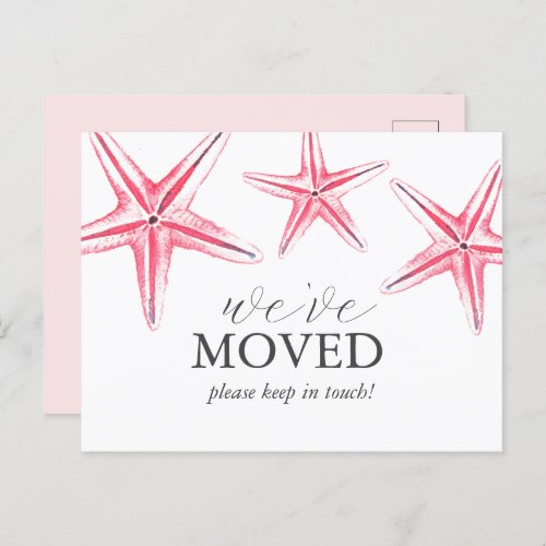 Watercolor Beach Moving Announcement Postcards