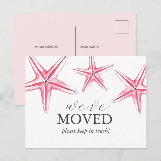 Watercolor Beach Moving Announcement Postcards (Front/Back)