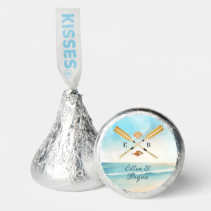 Watercolor Beach Oars Wedding Hershey®'s Kisses®