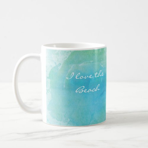 Watercolor Beach Ocean Sea Coffee Mug Personalized