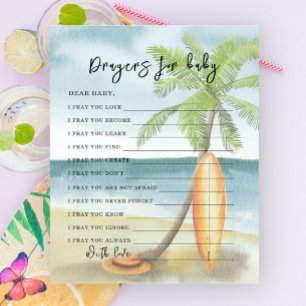 Watercolor beach - Party game prayers for baby