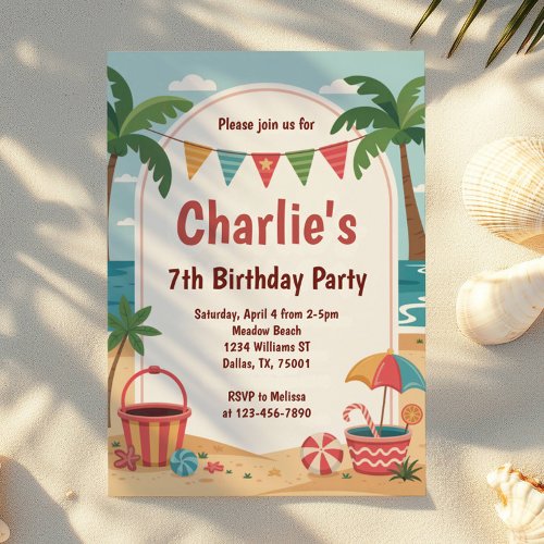 Watercolor Beach Party Kids Birthday Party
