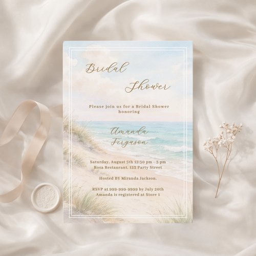 Watercolor beach sand dunes Bridal Shower