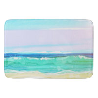 Watercolor Beach Scene 1 Bathroom Mat