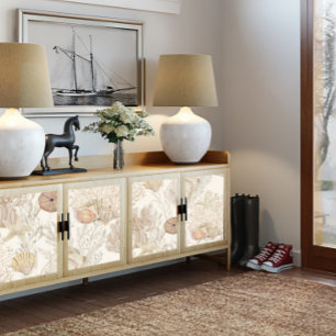 Watercolor Beach Sea Coral Starfish Shell Cream Tissue Paper