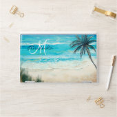 Watercolor Beach Seascape Personalized Monogram HP Laptop Skin (Desk)