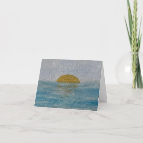 Watercolor Beach Sunny Day Blank Note Card