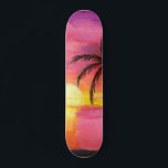Watercolor Beach Sunset Skateboard<br><div class="desc">Custom skateboard</div>