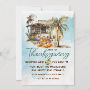 Watercolor Beach Thanksgiving Invitation