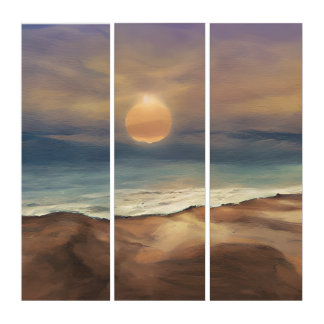 Watercolor Beach Triptych