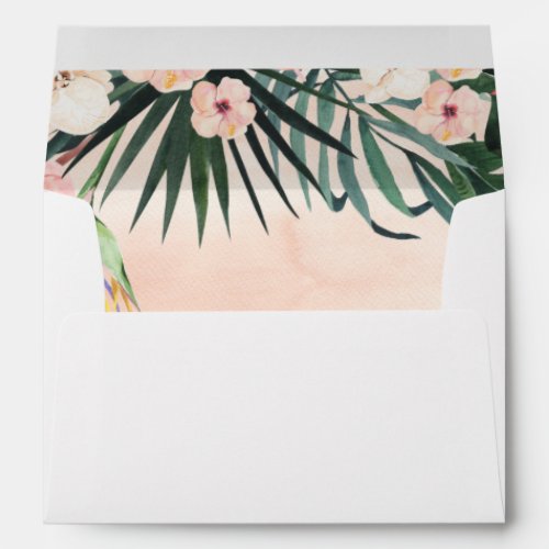 Watercolor Beach Tropical Wedding Invitation Envel Envelope