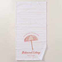 Watercolor Beach Umbrella Tropical