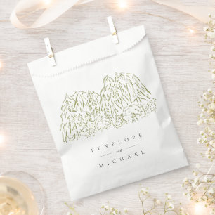 Watercolor Beach Umbrellas Wedding Thank You Favor Bag