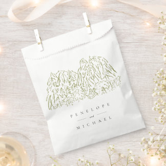 Watercolor Beach Umbrellas Wedding Thank You Favor Bag