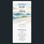 Watercolor Beach Waves Coastal Wedding Program<br><div class="desc">Custom Wedding program. Matching items are available,  check out the entire collection.
Customize this for your Wedding or special event.</div>