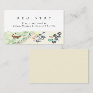 Watercolor Beach Wedding Bridal Registry Enclosure Card