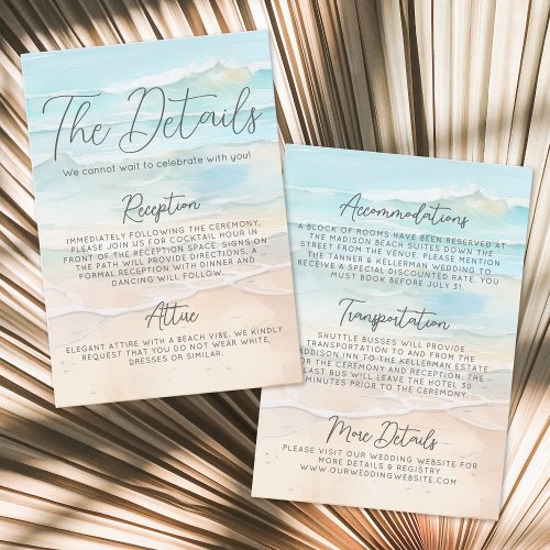 Watercolor Beach Wedding Details