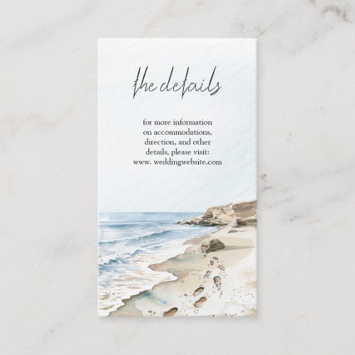 Watercolor Beach Wedding  Enclosure Card