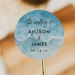 Watercolor Beach Wedding Envelope Seal Stickers<br><div class="desc">Watercolor Beach Wedding Envelope Seal Stickers
Add custom text to the back to provide any additional information needed for your guests.</div>