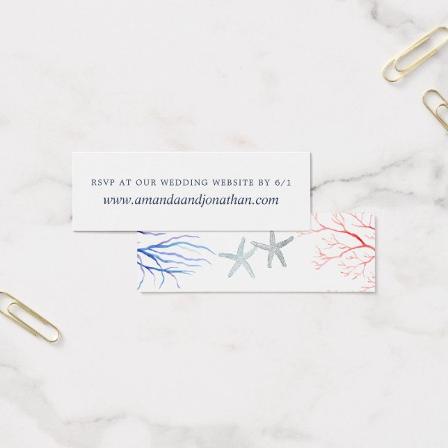 Watercolor Beach Wedding reply at website RSVP (Office)