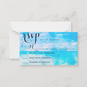 Watercolor Beach Wedding Response RSVP Card