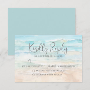 Watercolor Beach Wedding RSVP Reply Card