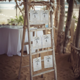 Watercolor Beach Wedding Seating Chart Table Cards