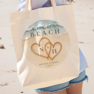 Watercolor Beach Wedding Welcome Tote Bag