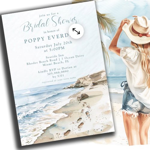 Watercolor BeachBridal Shower Invitation