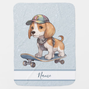 Watercolor Beagle Baby Blanket
