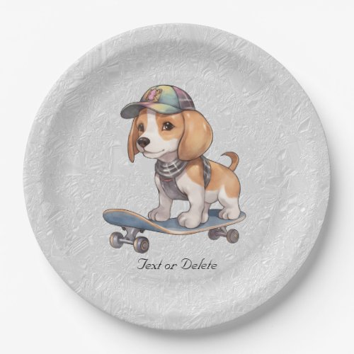 Watercolor Beagle Paper Plate