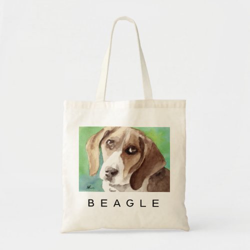 watercolor Beagle Portrait Tote Bag