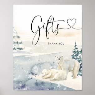 Watercolor Bear Baby Shower Gifts Sign