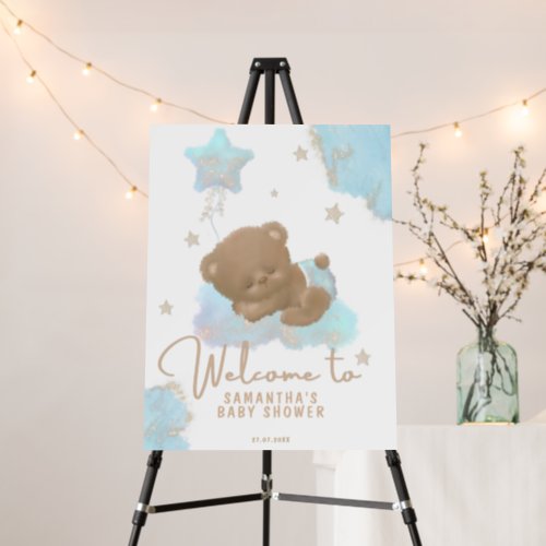 Watercolor bear  balloon baby shower Welcome Foam Board