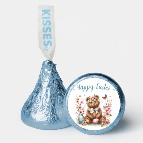 Watercolor Bear Cub _ Easter Eggs and Flowers _   Hersheys Kisses