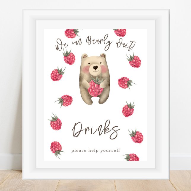 Watercolor bear - Drinks Poster (Creator Uploaded)