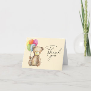 Watercolor Bear elegant  Thank You Card