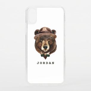Watercolor Bear Fashion   Add Your Name iPhone XS Case