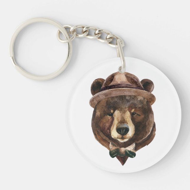 Watercolor Bear Fashion Keychain (Front)