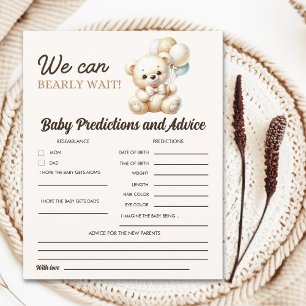 Watercolor Bear for Baby shower boy