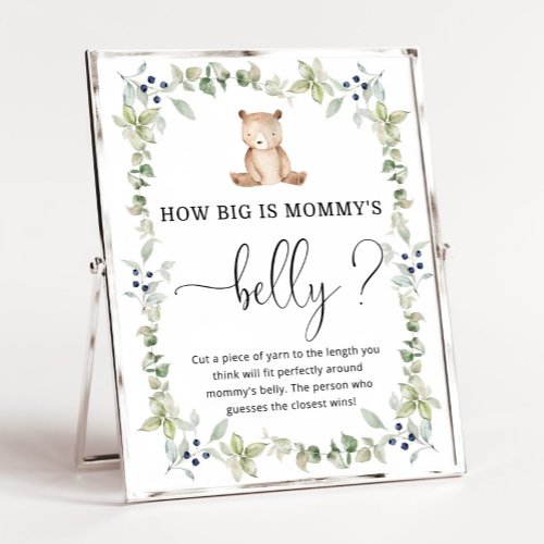 Watercolor bear how big is mommys belly game poster