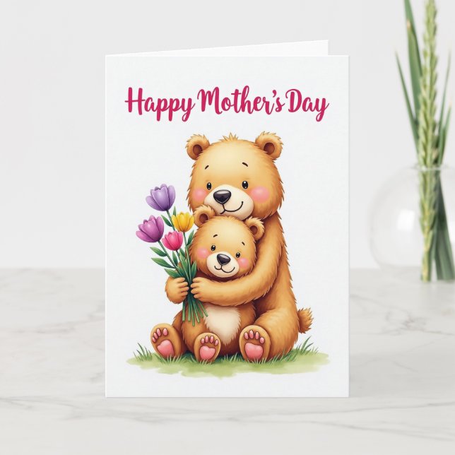 Watercolor Bear Hug Card (Front)