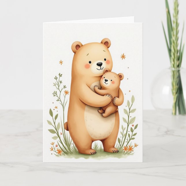 Watercolor Bear Hugs Card (Front)